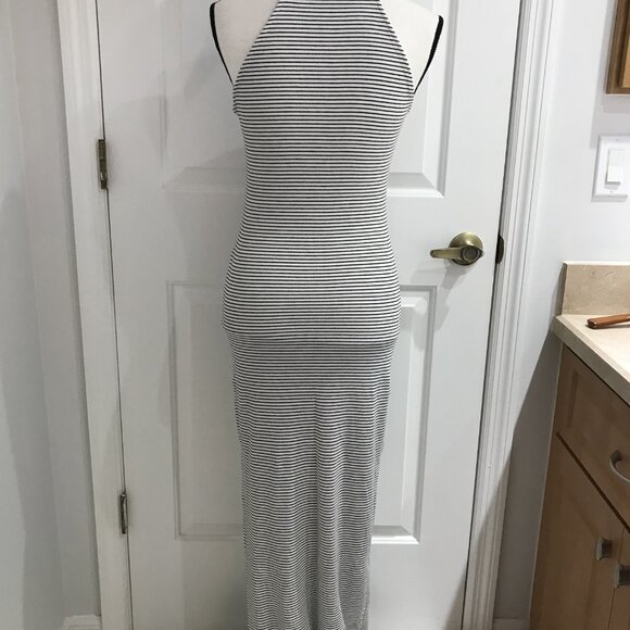 Heart & Hips White and Black Stripes Maxi Dress M - Picture 8 of 11